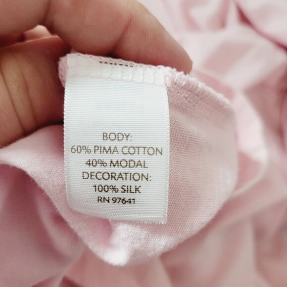 J.Jill Ballet Pink Chiffon Bib Knit Shirt Size Large - Picture 6 of 8